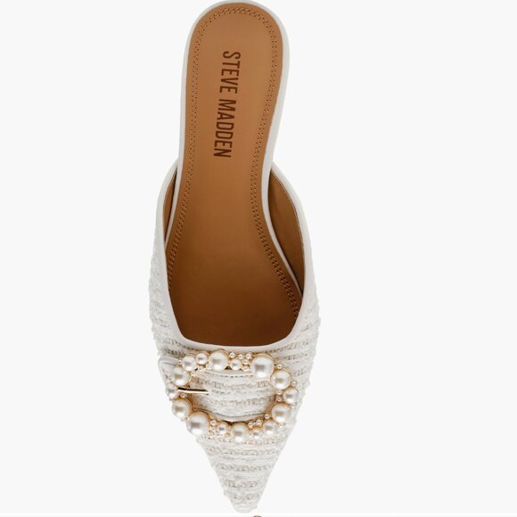 NEW Steve Madden Ira Pointed Toe Mule (Women) 7.5M, IVORY - Picture 2 of 8